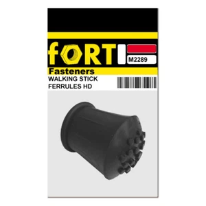 Fort Fasteners® Black Walking Stick Ferrules, 22mm (7/8 Inch) Midi 2 Ferrules - Picture 1 of 4