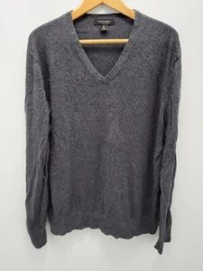 Banana Republic V-Neck Sweater Mens XL Luxury Blend Silk Cotton Cashmere Gray - Picture 1 of 13