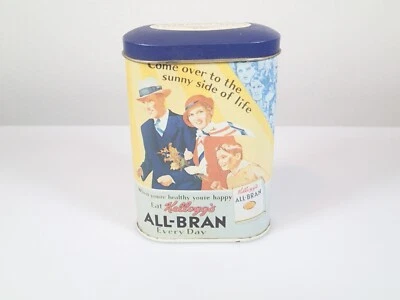 KELLOGG'S ALL-BRAN 7 CEREAL TIN 1984 KELLOGG CO. 5 1/4 " #0466     C - Image 1 of 4