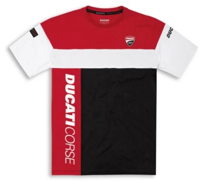 Camiseta Ducati Corse Track Manga Corta Blanca Roja Negra Nueva Foto 1 de 2