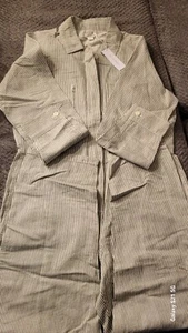 Outerknown Women's Station Jumpsuit Long Sleeve Pockets Pink Striped Size Medium - Bild 1 von 9