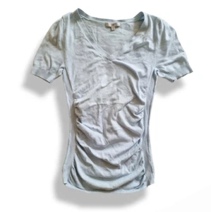 Y2k Cue knit V-neck short sleeve light / pastel blue blouse top fits AU 6-12 - Picture 1 of 5
