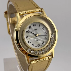 Collezio Womens Watch Pearl Look Dial Quartz Gem Set Bezel Three Hands - Picture 1 of 13
