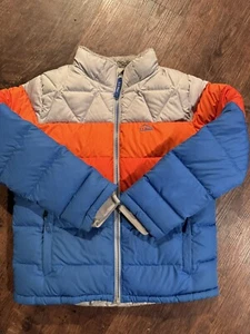 LL Bean Kids Colorblock Downtek Down Fleece Lined Quilted Jacket Large L 14-16 - Picture 1 of 5
