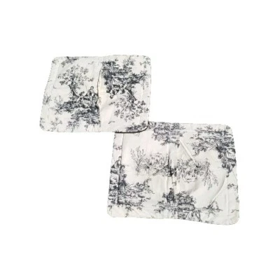 Juego de 2 fundas Thomasville Bouvier Toile King Euro blanco y negro 41"x25" Foto 1 de 4