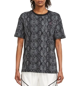 NIKE BASKETBALL Smoke Gray AOP BOYFRIEND SHORT SLEEVE SNAKE SHIRT WOMENS M *NEW* - Picture 1 of 3