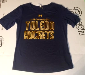 University of Toledo Rockets Damen S T-Shirt Under Armour Heat Gear Navy Blau - Bild 1 von 6