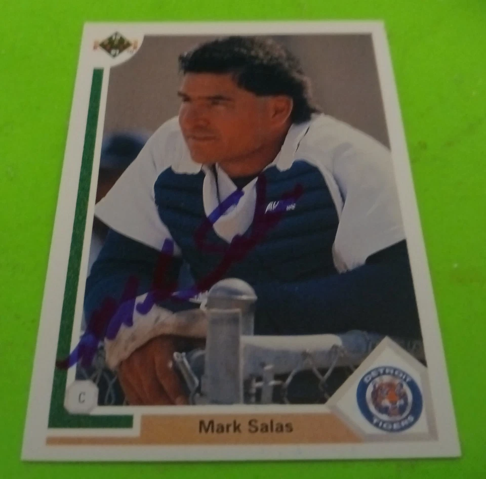 1991 Mark Salas SIGNED Upper Deck MLB Baseball Card #205 Detroit Tigers AUTO - Image 1 of 1