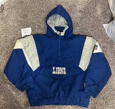 Vintage 90s Starter Detroit Lions NFL Hooded Jacket Size XL - Image 1 of 4