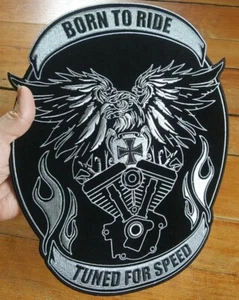 Born To Ride Tuned 4 Speed Outlaw Motorcycle Jacket Biker Vest LARGE Back Patch - Picture 1 of 6