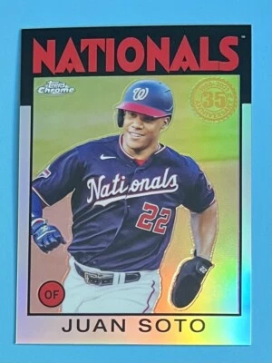 2021 Topps Chrome Juan Soto 1986 Topps Baseball Insert Refractor #86BC-4 - Image 1 of 2