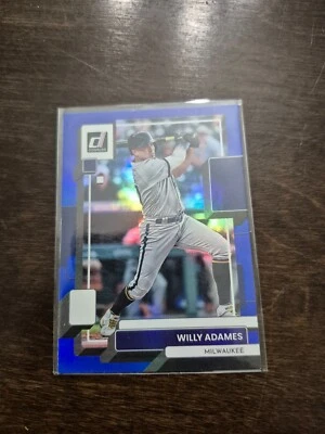 2022 Donruss Willy Adames Milwaukee Brewers Holo Blue - Image 1 of 2