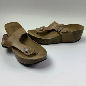 Lola Sabbia for Eric Michael Thong Cork Wedge Slide Sandals sz 39 - Picture 1 of 10