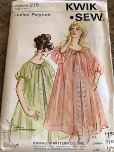 🌻 KWIK SEW #215 - LADIES SHEER PEIGNOIR - LINGERIE - ROBE PATTERN SM-LG FF - Picture 1 of 2