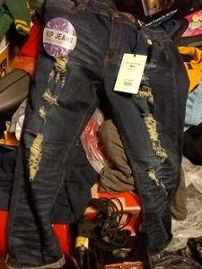 VIP Jeans Womens Size 19/20 Distressed Blue - Picture 1 of 4