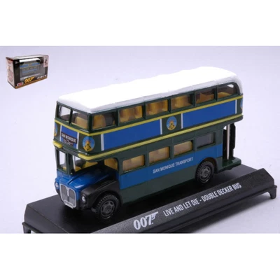 5INCH DOUBLE DECKER BUS "JAMES BOND LIVE AND LIT DIE" 1960 BLUE/GREEN 1:64 Motor - Immagine 1 di 3