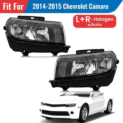 For 2014-2015 Chevrolet Camaro Halogen Headlight with Bulb Right+Left Pair Foto 1 de 4