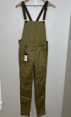 G-Star RAW 女式 28 工人雷达背带军绿色棉混纺 180 美元全新 — 第 1/4 张图片