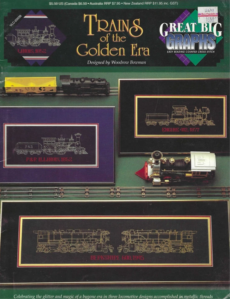 Trains of the Golden Era ~ Great Big Graphs True Colors Cross Stitch Booklet - Image 1 of 1