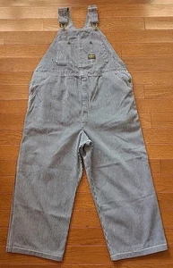 READ OshKosh B'Gosh Union Made Vestbak Railroad Striped Overalls Men's 42x24 - Picture 1 of 19