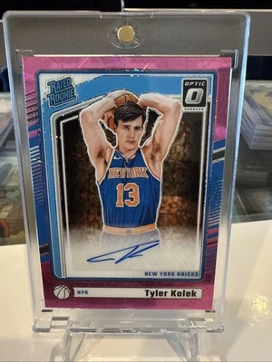 2024-25 Panini Donruss Optic Tyler Kolek RC Pink Velocity Auto /79🔥 Knicks - Image 1 of 4