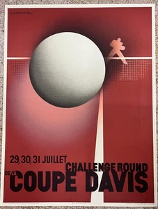Coupe Davis A.M. Cassandre Original Vintage Poster Art Deco Selten Neuwertig - Bild 1 von 5