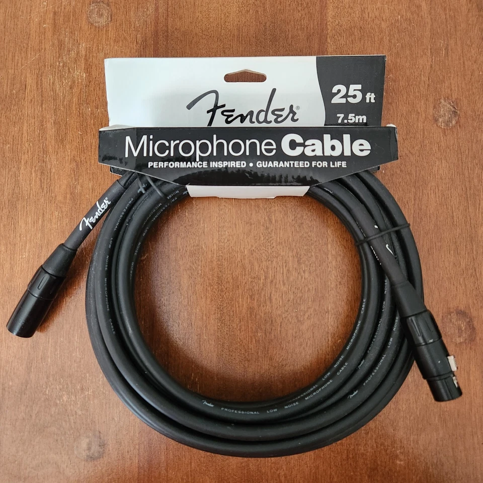 Marca Fender 25 pies Cable de micrófono - Nuevo - Negro Foto 1 de 4