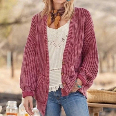 Cárdigan de punto acanalado grueso de gran tamaño Sundance Dumont Foto 1 de 4