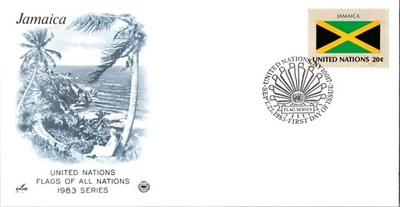 Vintage FDC United Nations New York City Postmark Scott #405 Flag Of Jamaica - Image 1 of 4