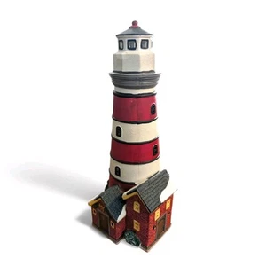 Vintage 1998 Winter Light House 10" by Lemax, cavo luce funzionante incluso, usato - Foto 1 di 10