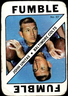 1971 TOPPS JOHN UNITAS 37 VG GAME INSERT FOOTBALL BALTIMORE COLTS - Image 1 of 2