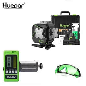 Huepar S03DG 3D Selbstnivellierender Kreuzlinienlaser – Empfänger + Brille - Bild 1 von 13