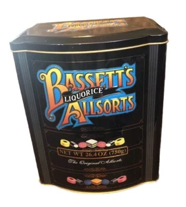 Vtg Bassett's Liquorice Allsorts Collectible Tin Only. Hinged Lid. 6.25” x 5.5” - Picture 1 of 8