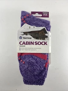 Yaxtrax Women's Cabin Socks Ultimate Cozy TOASTY WARM One Size Purple / Hot Pink - Picture 1 of 3