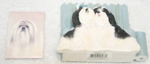 Vintage shi tzu Refrigerator Magnets lot ( 2 ) Pen Paper Holder - Picture 1 of 3