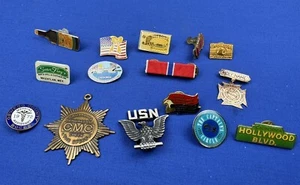 15 Vintage Pins & Trinkets ~ Riverside Casino, Military, Hollywood Blvd - Picture 1 of 14