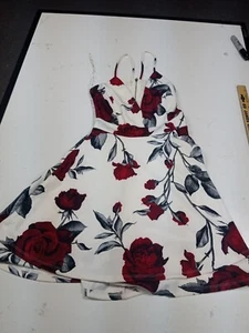 Rose Floral Iris Dress Small retail $55 see pics for sizing polyester/ spandex - Picture 1 of 9