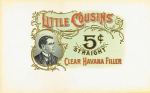 Etiqueta de cigarro Little Cousins hombre victoriano - Imagen 1 de 1