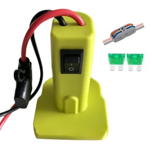 Power Wheel Adapter for Ryobi 18V Battery with 30A Fuse & Wire terminals&Switch - Picture 1 of 11