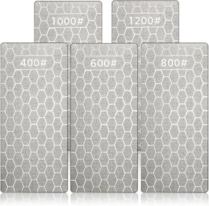5 Pcs Diamond Sharpening Stone Set 400-1200 Grit Kitchen Blade Chisel Honing Pla - Picture 1 of 12