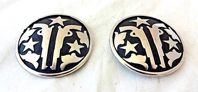 JEREMIAH WATT HORSE SHOE BRAND HARDWARE Pair Pistol Packin Gun Jeremiah Watt Concho 1 3/4 Cowboy Screw Back Horse Tack