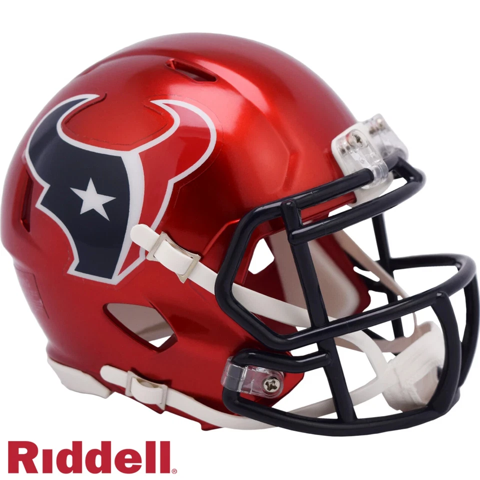 *VENDA* CAPACETE DE FUTEBOL AMERICANO HOUSTON TEXANS ON-FIELD VELOCIDADE ALTERNATIVA MINI NFL RIDDELL - Imagem 1 de 1