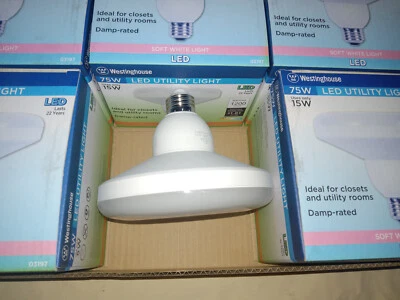 LED Utility Light 75 Watt Equiv Uses 15 Watts Damp Rated Westinghouse 03197 1pc - Image 1 of 4