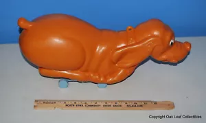 Marx DOG Pull Toy 1965 - Semi soft plastic Brown. Barks when squeezed. RARE! - Picture 1 of 3