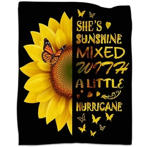 Sunflower Butterfly Blanket Soft Warm Lightweight Cozy Plush Throw Blanket Be... - Picture 1 of 8