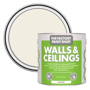 Walls and Ceilings Paint Satin Silk 2.5L Various Colours- The Factory Paint Shop - Picture 1 of 85