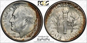 1951 Roosevelt Dime PCGS Classificato MS65 Toned - Foto 1 di 1