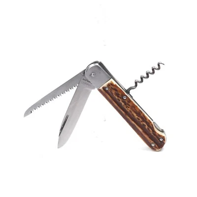 FACA DE BOLSO VINTAGE RARA TCHECA MIKOV CHIFRE DE VEADO ESPORTISTA CAÇA MULTI DOBRÁVEL - Imagem 1 de 4