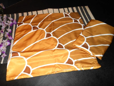 Pair 18 x 18 SILKY  MUSTARD  GOLD & BROWN Dahlia Abstract Pillow Covers ~ #F42 - Image 1 of 3