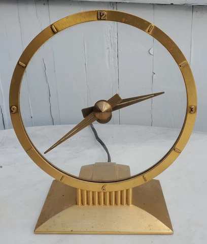 Jefferson Golden Hour Electric Clock #580-101-WORKING-Mystery Dial-Free USA Ship Cover